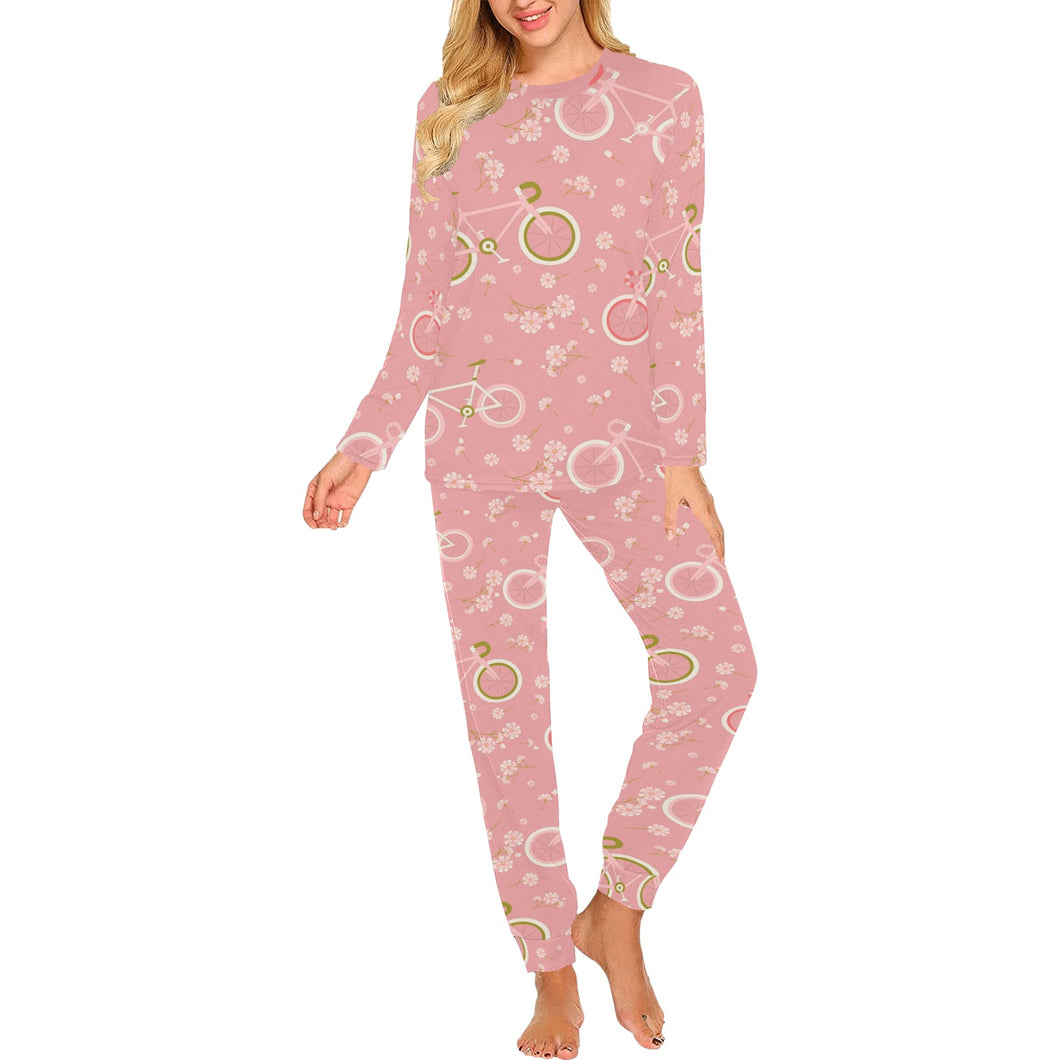 Bicycle Pattern Print Design 02 Women's All Over Print Pajama Set