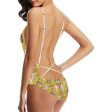 Camels ethnic motif pattern Women's One-Piece Swimsuit