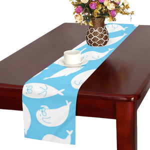 Cute white sea lion seals pattern Table Runner