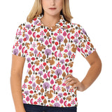 Squirrel Pattern Print Design 02 Women's All Over Print Polo Shirt