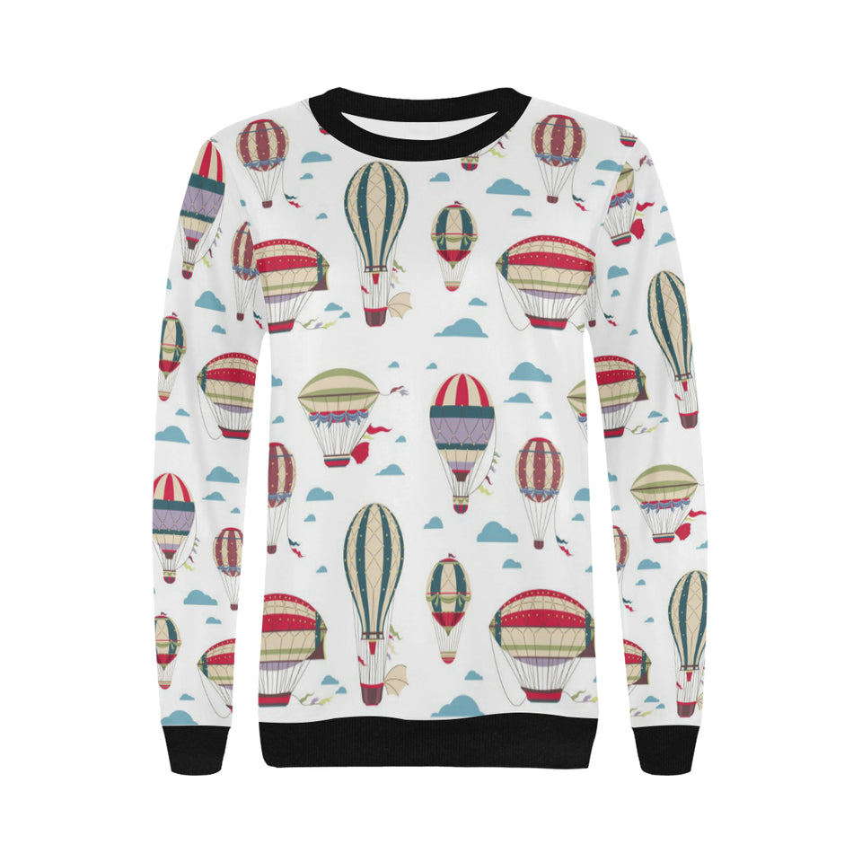 Hot air balloon pattern Women's Crew Neck Sweatshirt