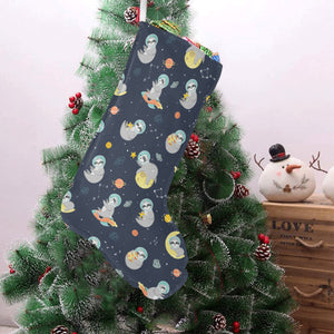 Cute sloth astronaut star planet rocket pattern Christmas Stocking