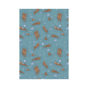 Sea otters pattern House Flag Garden Flag