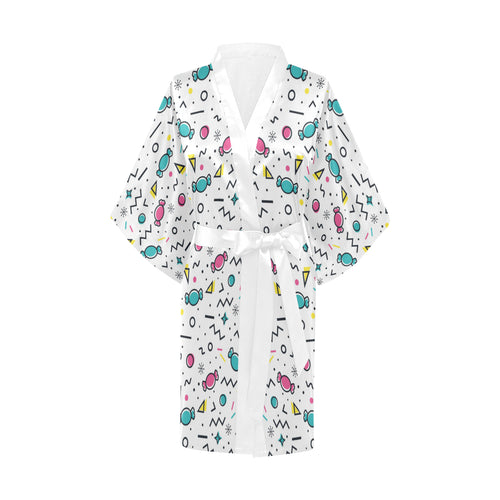 Candy design pattern Women's Short Kimono Robe