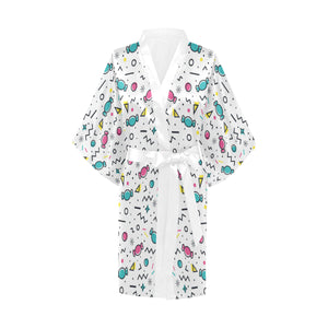 Candy design pattern Women's Short Kimono Robe