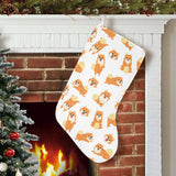 Brown pomeranian pattern Christmas Stocking