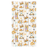 Cute dog corgi striped background pattern Bath Towel