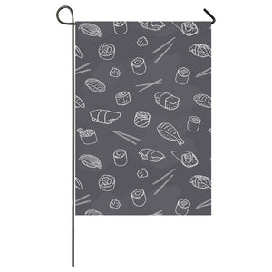 sushi pattern black background House Flag Garden Flag