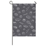 sushi pattern black background House Flag Garden Flag