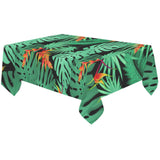 heliconia flower palm monstera leaves black backgr Tablecloth