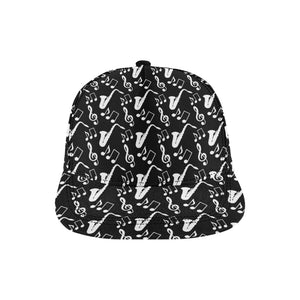 Saxophone music notes treble clef black white them All Over Print Snapback Cap