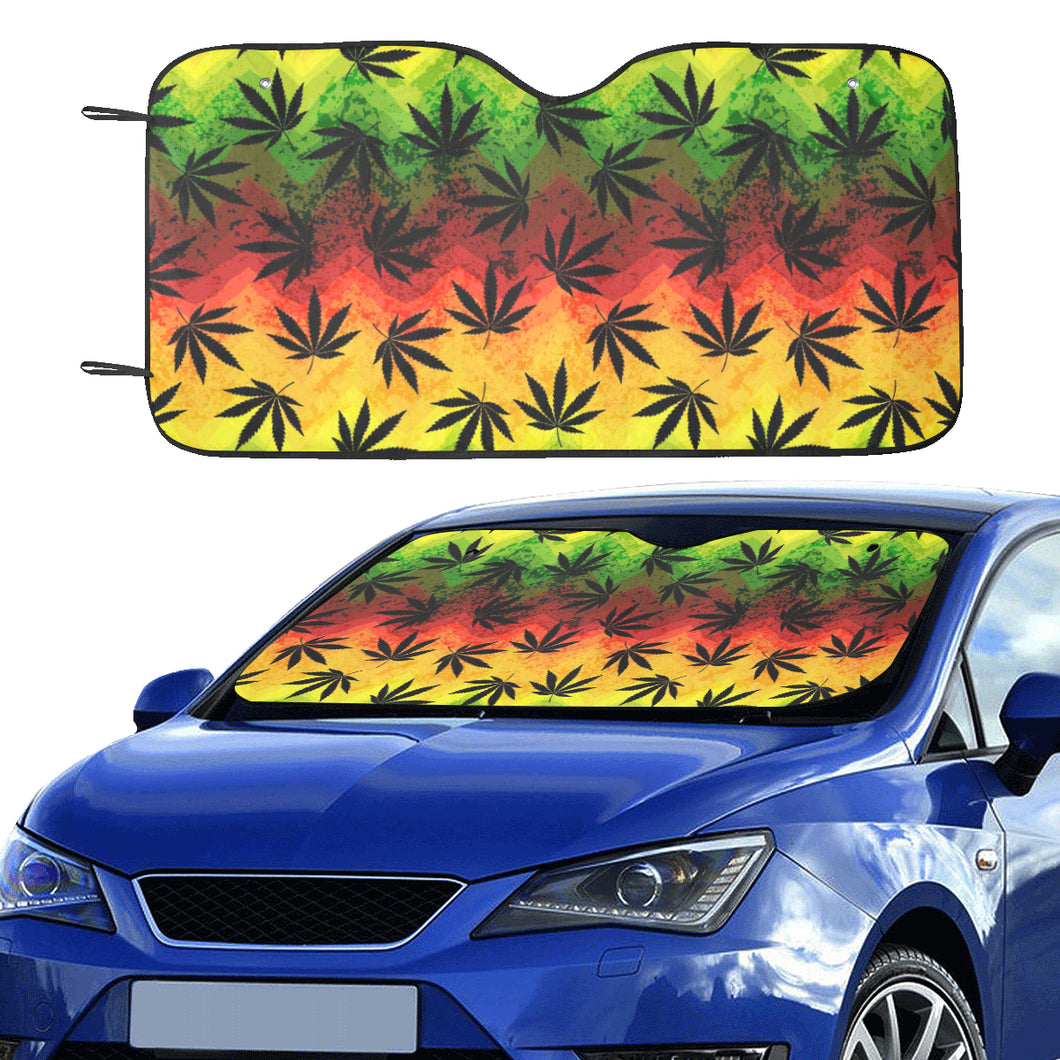 Canabis Marijuana Weed Pattern Print Design 03 Car Sun Shade