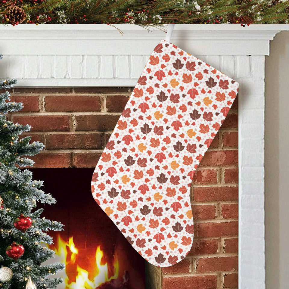 Colorful Maple Leaf pattern Christmas Stocking