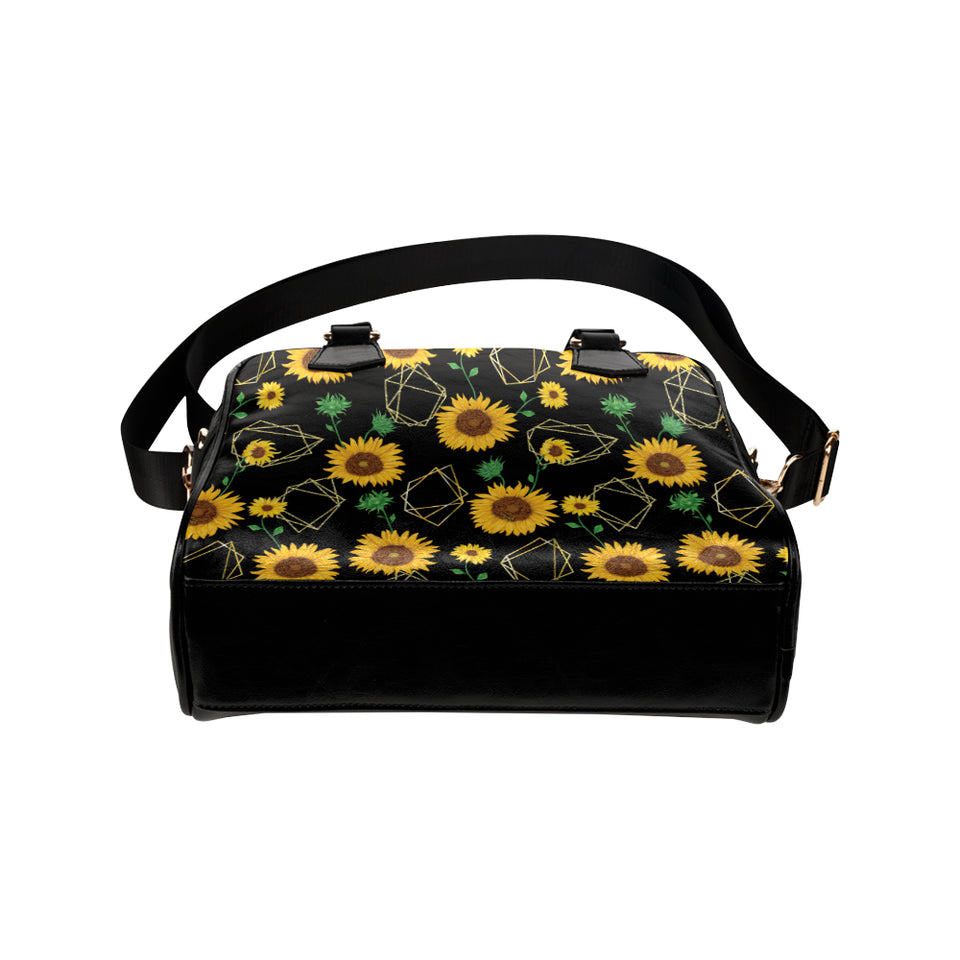 sunflower golden polygonal shapes Shoulder Handbag