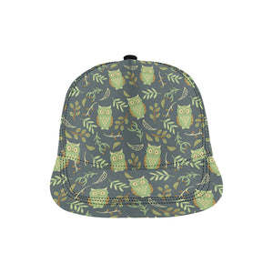 Cute owls leaves pattern All Over Print Snapback Cap