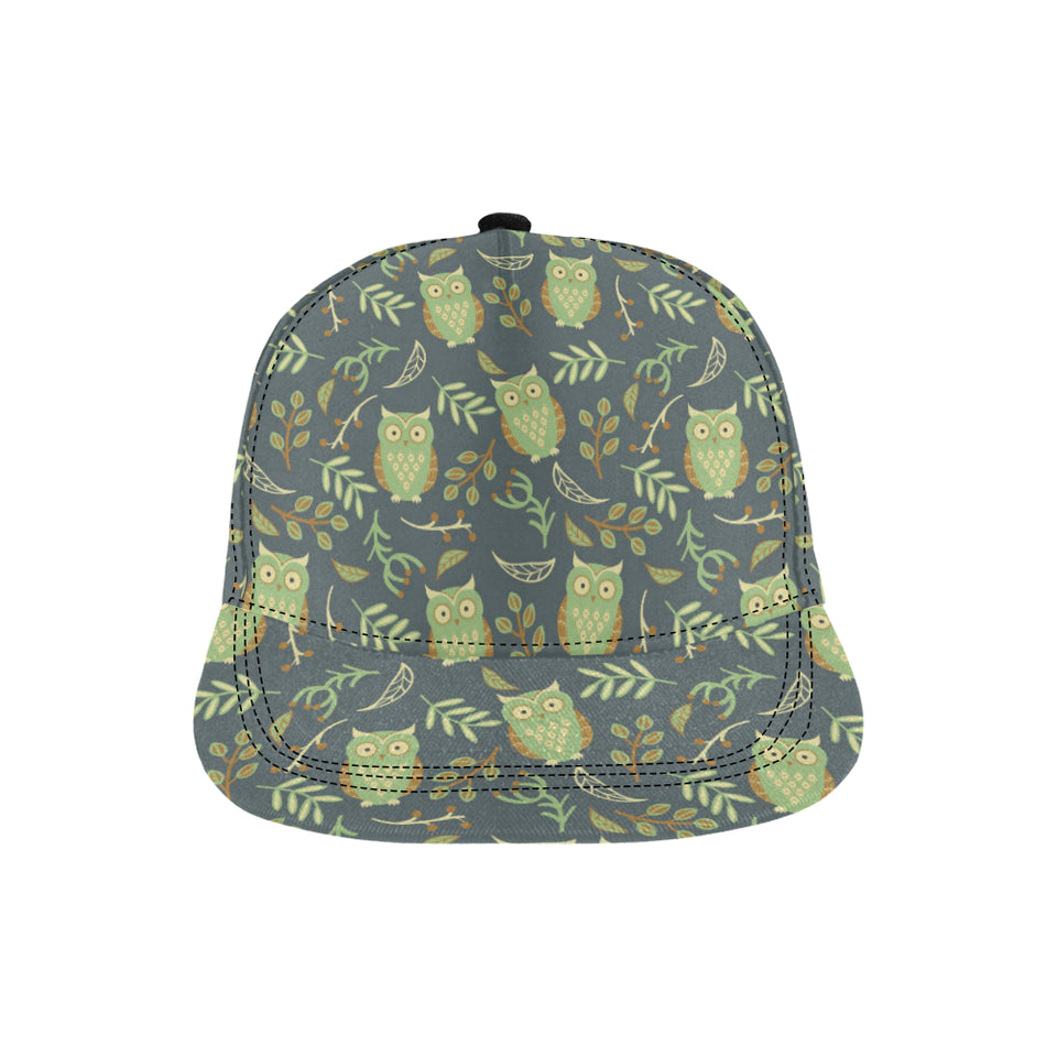 Cute owls leaves pattern All Over Print Snapback Cap