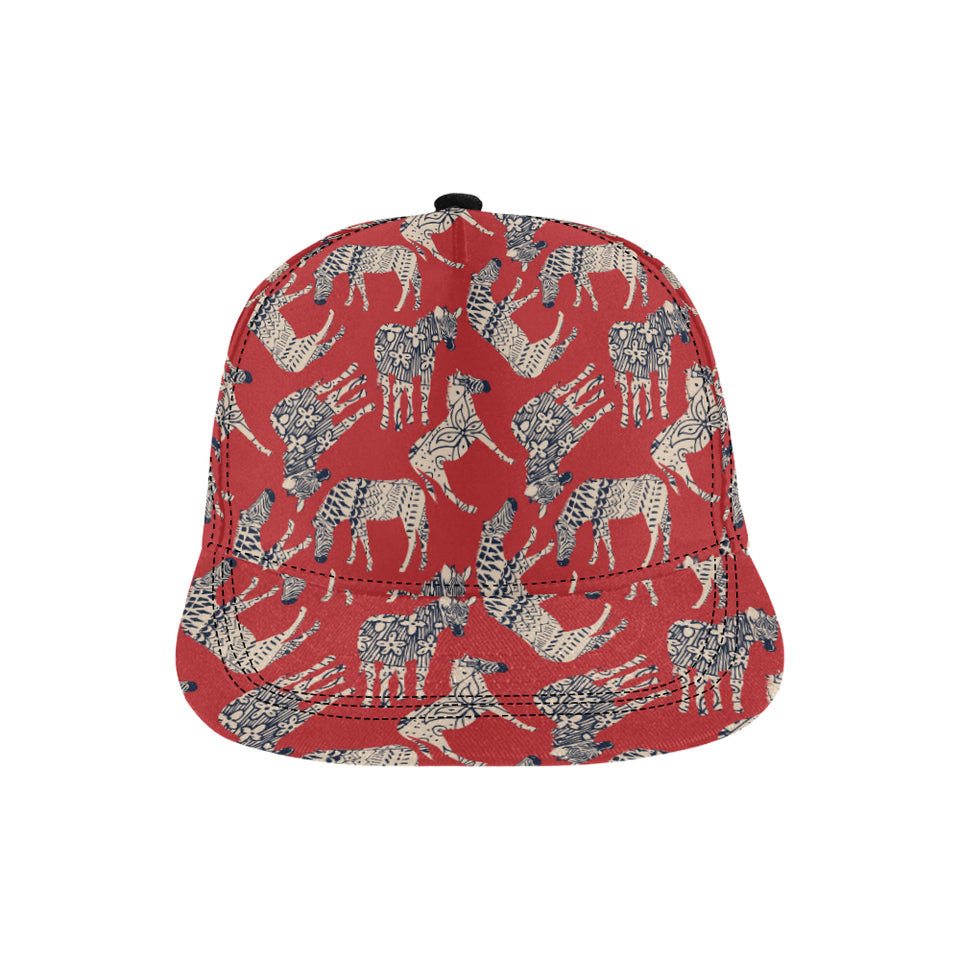 Zebra abstract red background All Over Print Snapback Cap