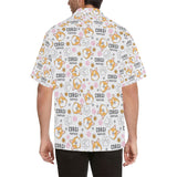 Corgi Dog Pattern Men's All Over Print Hawaiian Shirt