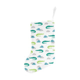 watercolor crocodile pattern Christmas Stocking