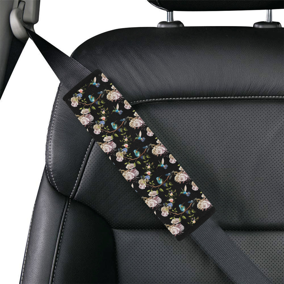 Hummingbird Pattern Print Design 03 Car Seat Belt Cover