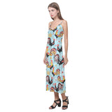 Rooster chicken cock snowfalke V-Neck Open Fork Long Dress