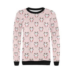 Cute goat pattern Women's Crew Neck Sweatshirt