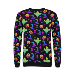 Colorful halloween background Women's Crew Neck Sweatshirt