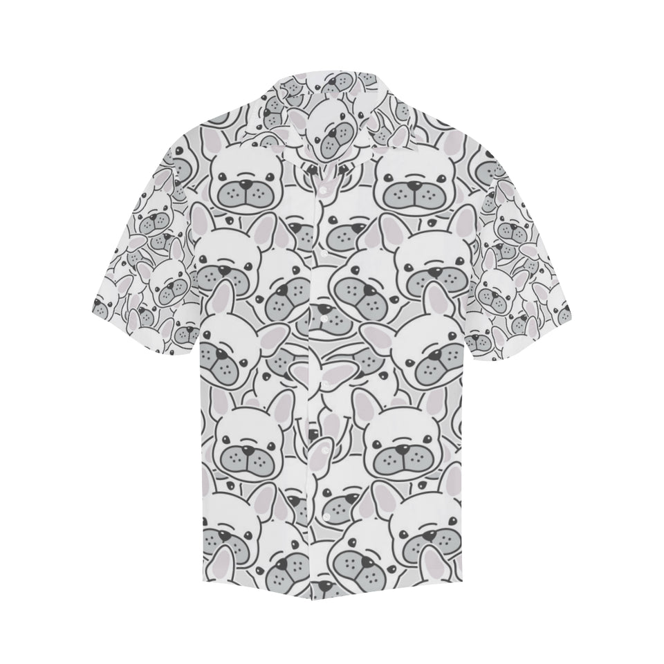 Cute french bulldog head pattern Men's All Over Print Hawaiian Shirt