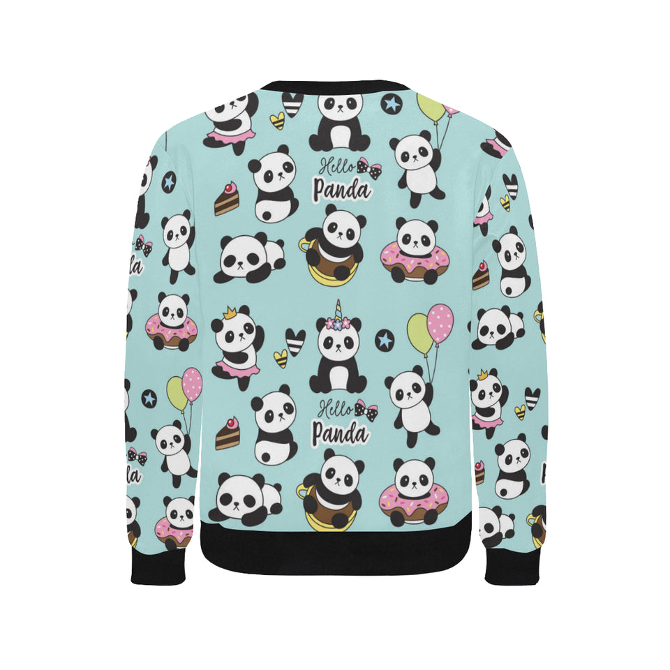 Cute baby panda pattern Men's Crew Neck Sweatshirt
