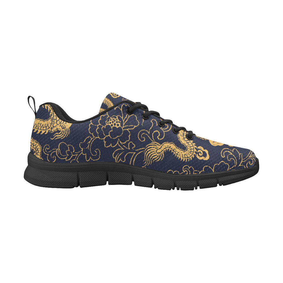 Gold dragon pattern Women's Sneaker Shoes
