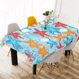 Blue red orange starfish pattern Tablecloth