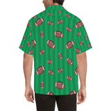 American football ball field background Men's All Over Print Hawaiian Shirt