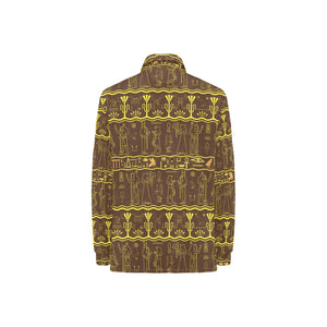 Egypt Hieroglyphics Pattern Print Design 03 Women's Long Sleeve Polo Shirt