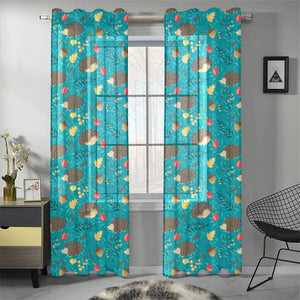 Hedgehog Pattern Print Design 01 Gauze Curtain