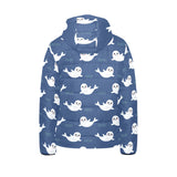 Cute white baby sea lion seal pattern Kids' Boys' Girls' Padded Hooded Jacket