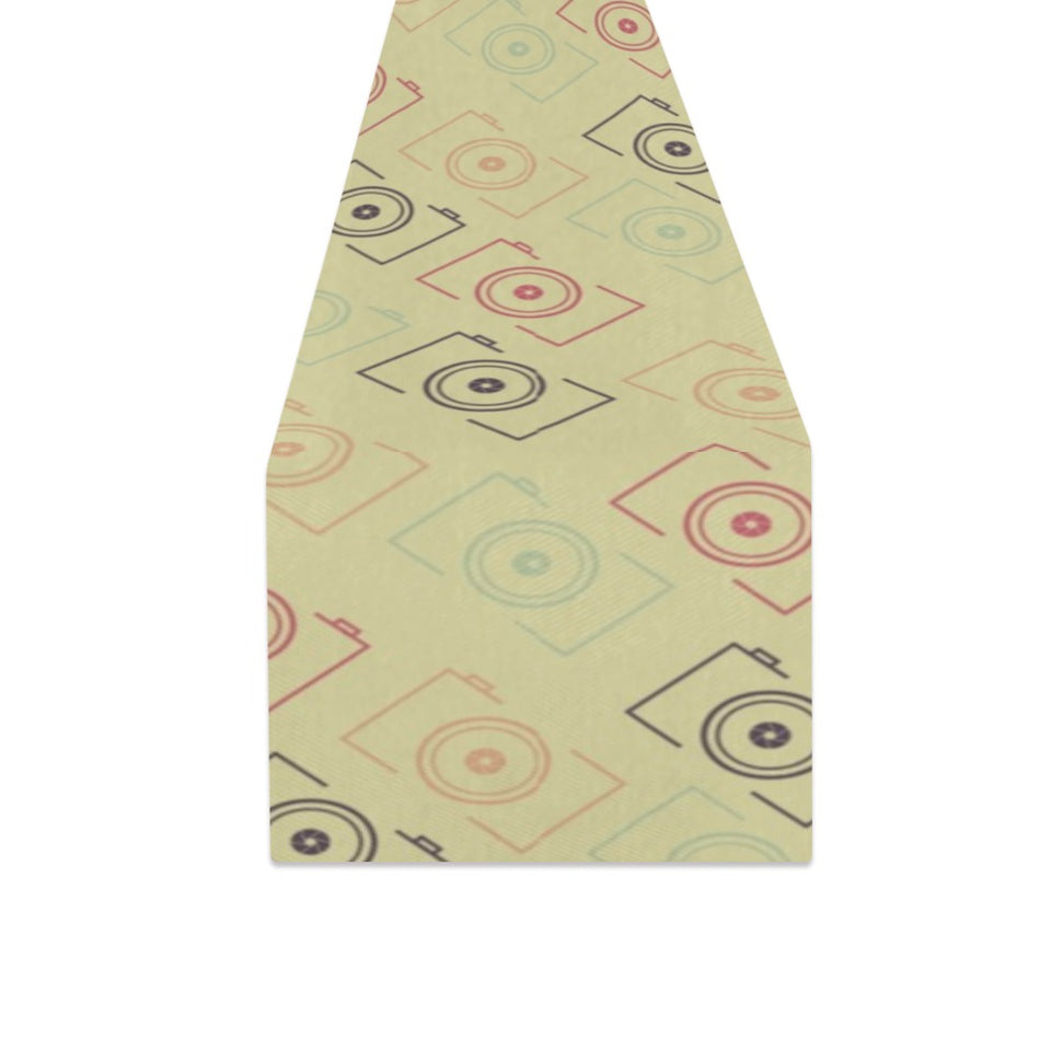 Camera Pattern Print Design 01 Table Runner