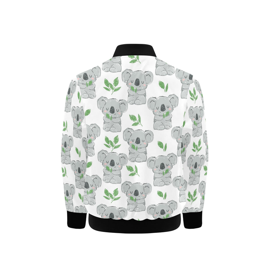 Hand drawn Koala leaves pattern Kids' Boys' Girls' Bomber Jacket