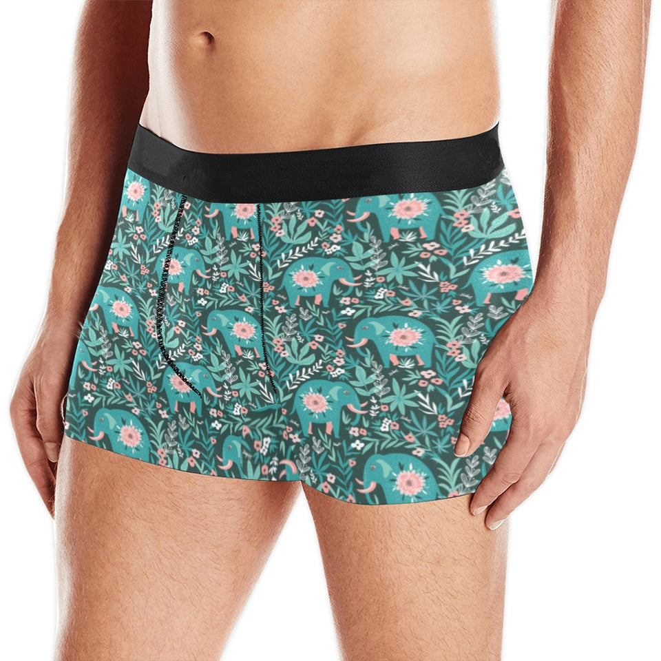 Elephants jungle pattern Men's All Over Print Boxer Briefs Men's Underwear