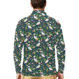 Pelican Pattern Print Design 05 Men's Long Sleeve Polo Shirt