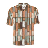 Wood Printed Pattern Print Design 02 Men's All Over Print Polo Shirt
