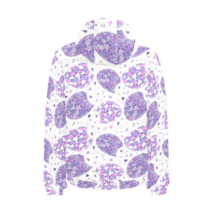 Hedgehog Pattern Print Design 05 Men's Padded Hooded Jacket