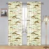Mustache Beard Pattern Print Design 01 Gauze Curtain