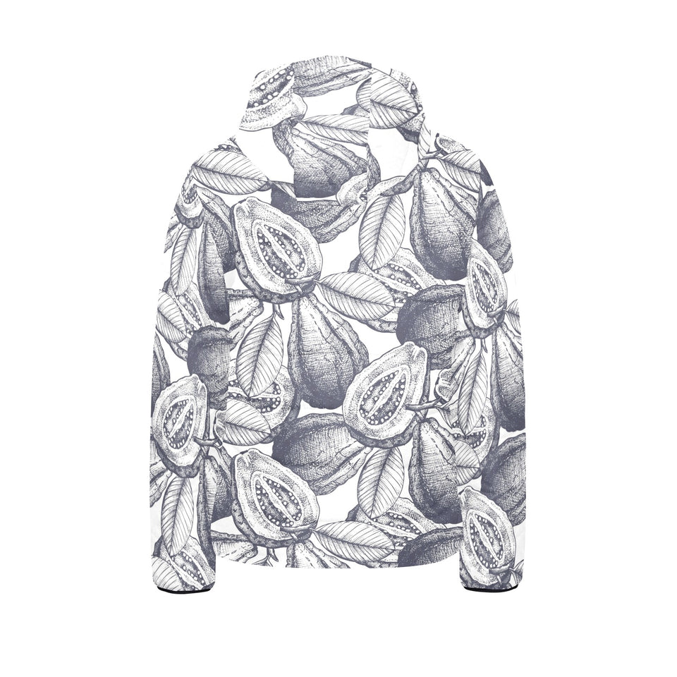 Guava tropical hand drawn pattern Kids' Boys' Girls' Padded Hooded Jacket
