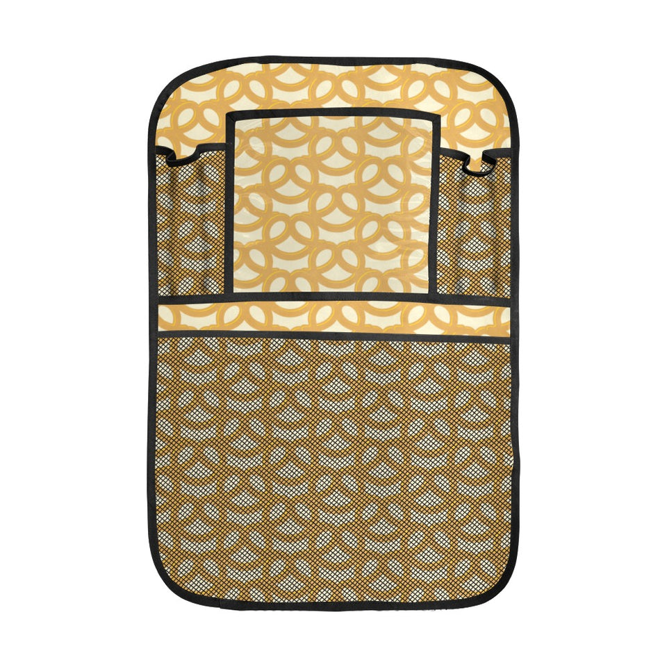 Pretzels Pattern Print Design 01 Car Seat Back Organizer