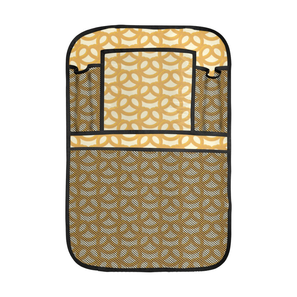 Pretzels Pattern Print Design 01 Car Seat Back Organizer