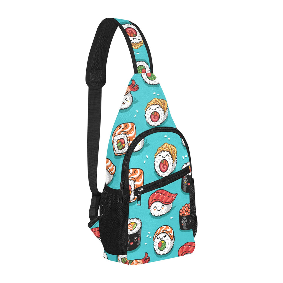 Cute sushi pattern All Over Print Chest Bag