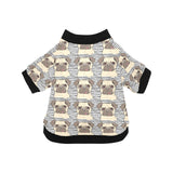 Happy pug pattern All Over Print Pet Dog Round Neck Fuzzy Shirt