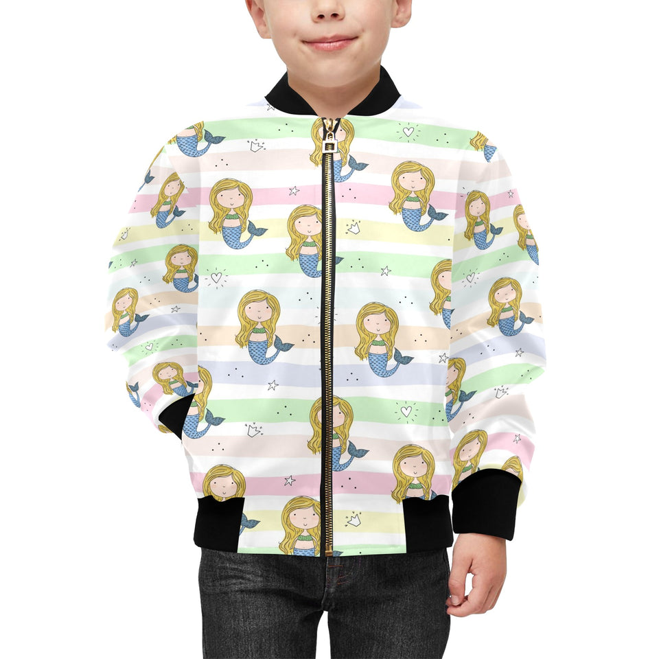 Cute hand drawn mermaid Kids' Boys' Girls' Bomber Jacket