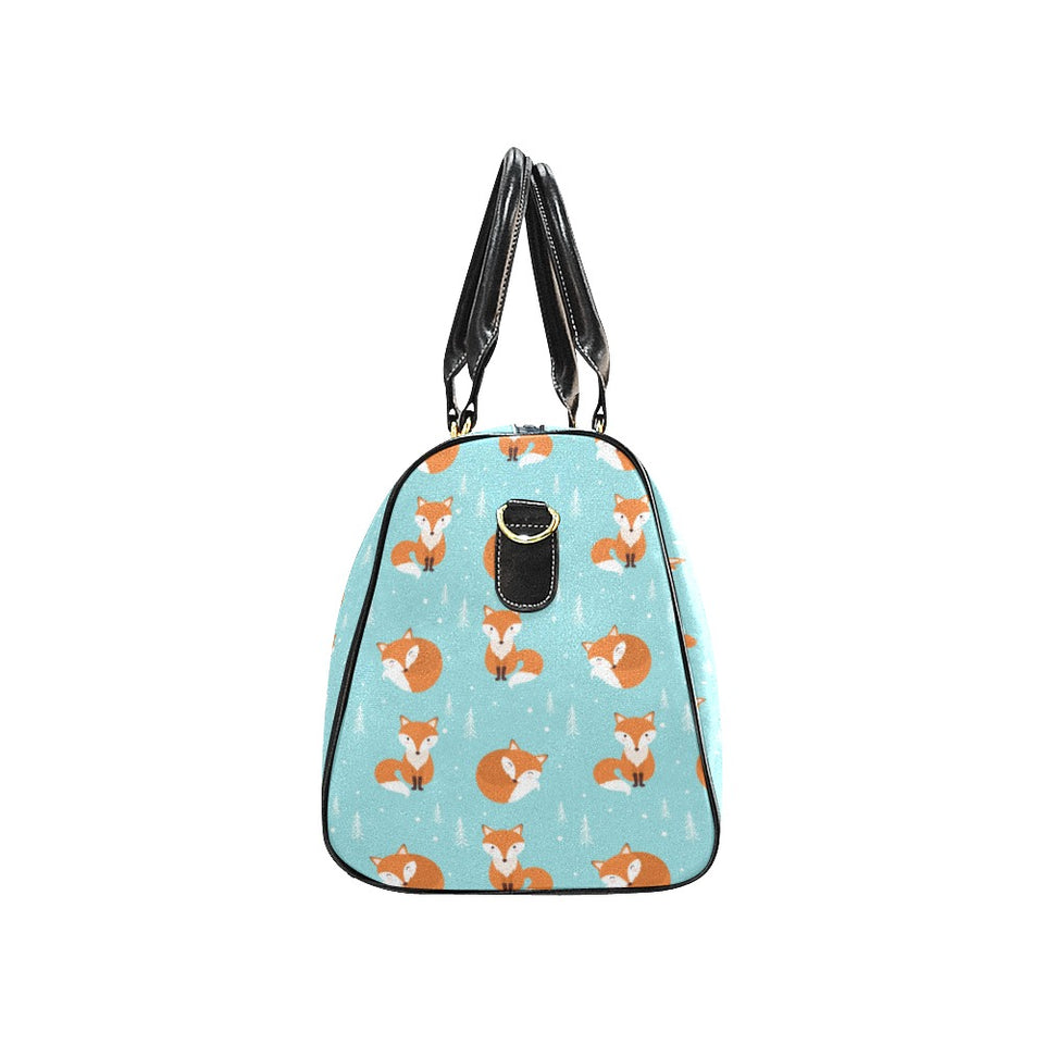 Fox pattern blue b ackground Travel Bag