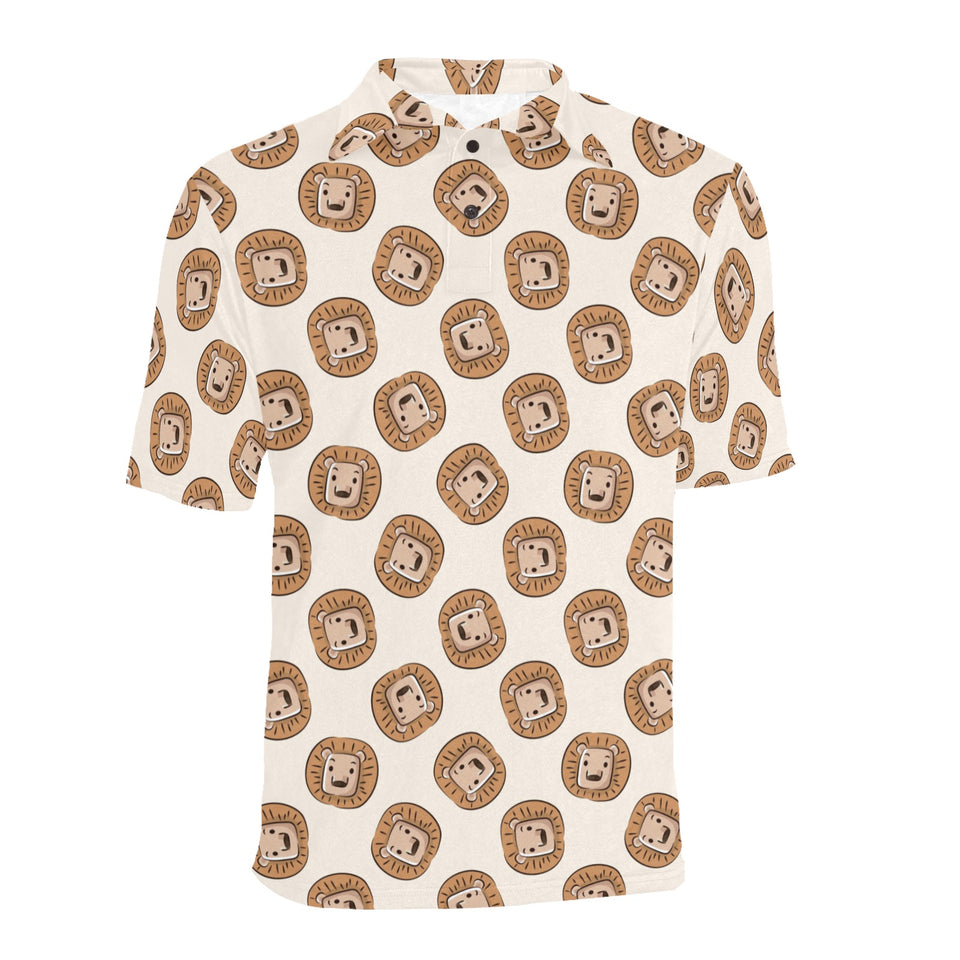 Lion Pattern Print Design 01 Men's All Over Print Polo Shirt